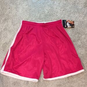NWT Champion Red And White Mesh Shorts Size Medium